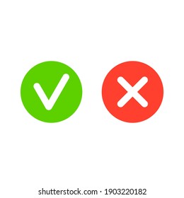 Prüfzeichen, Quermarke; nein, ja, Vektorsymbol