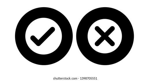 check mark and cross. Right and wrong. Vector illustration - Vector