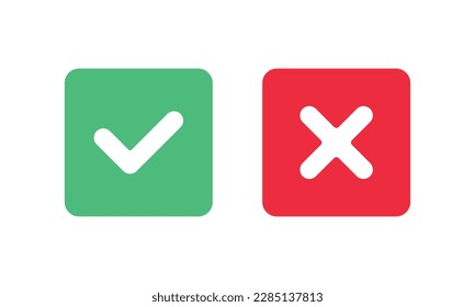 check mark cross mark simple icon vector illustration