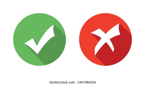 Check mark and cross stylish modern icon