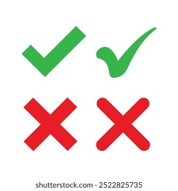 Check mark and cross symbol
