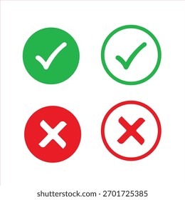 Check mark and cross symbol