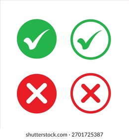 Check mark and cross symbol