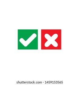 Check mark and Cross symbol icon, vector illustration