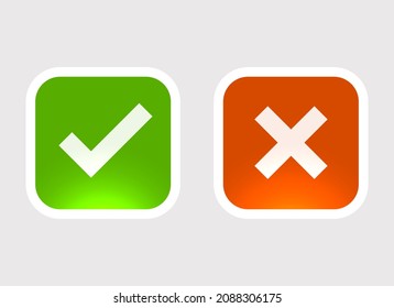 Check Mark and Cross Symbol Vector