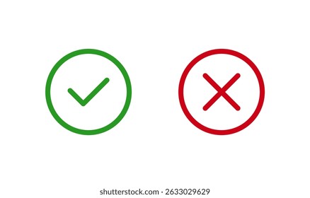 Check mark and cross symbol vector