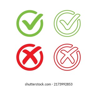 Check Mark and Cross Mark Vector  Icon set