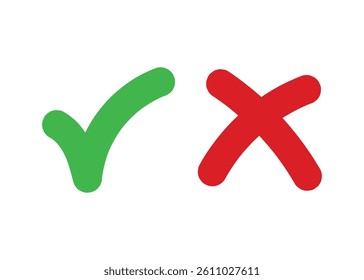 Check Mark and Cross Vector Illustration stock illustration
