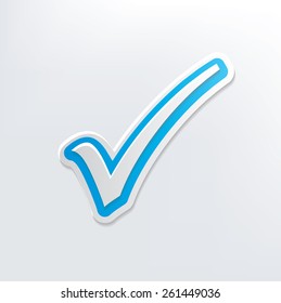 Check mark design on white background,clean vector