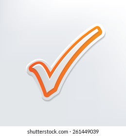 Check mark design on white background,clean vector
