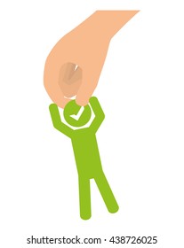Check mark design. yes concept.hand icon.  vector graphic