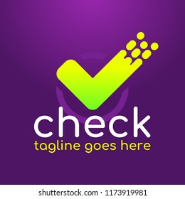 Check mark design,logo template, vector