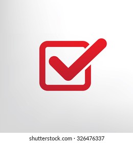 Check mark design,red version,clean vector