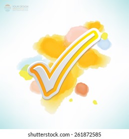 Check mark design,water colour design,clean vector