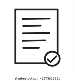 check mark document icon. document verification icon. document icon