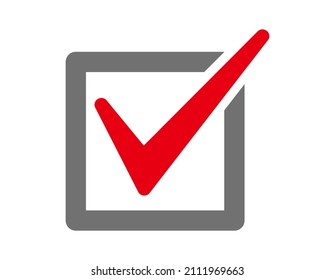 A check mark drawn on the inside of the box.