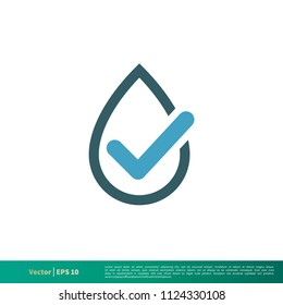 Check Mark Droplet Medical, Healthcare Icon Vector Logo Template Illustration Design. Vector EPS 10.