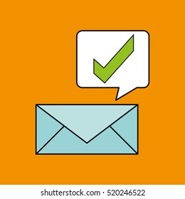 check mark email design vector illustration eps 10
