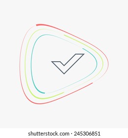 Check mark. Flat design style. Made vector illustration