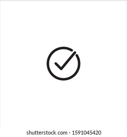 Check mark flat icon illustration- vector