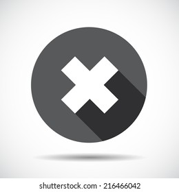 Check Mark  Flat Icon with long Shadow. Vector Illustration. 