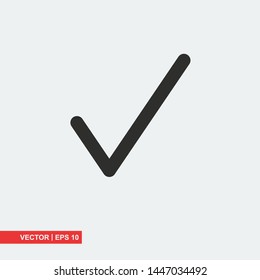 Check mark flat icon on white background, vector illustration