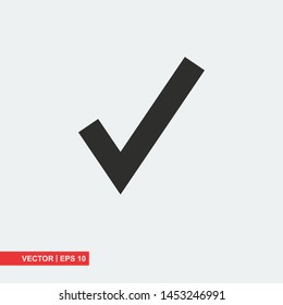 Check mark flat icon on white background, vector illustration
