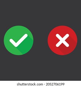 Check Mark flat icon on grey background