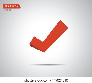 Check Mark flat logo sign, icon vector illustration