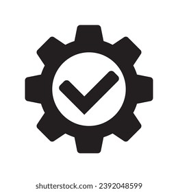 Markieren Sie die Markierung mit dem Schaltgetriebe-Symbol, Cog mit dem Kontrollsymbol.