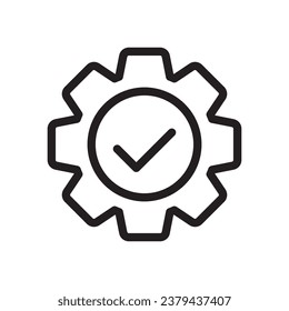 Markieren Sie das Symbol für die Gänge, das Vektorsymbol.