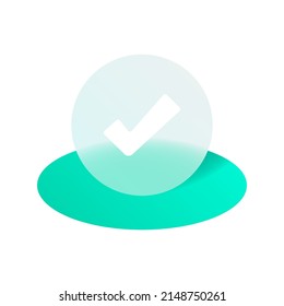 Check Mark Glass Morphism Effect Vector Icon