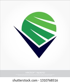 check mark and globe logo