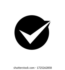 Check mark glyph icon design vector. Approve glyph icon design. Checklist glyph icon. Editable black stroke.