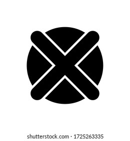 Check mark glyph icon design vector. Reject glyph icon design. Cross glyph icon.  
