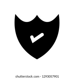Check mark glyph icon - glyph icon vector - black