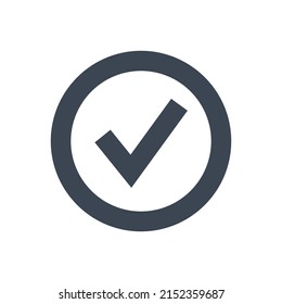 Check Mark Glyph Vector Icon. Check Mark sign. Isolated on the white background. Editable EPS vector illustration