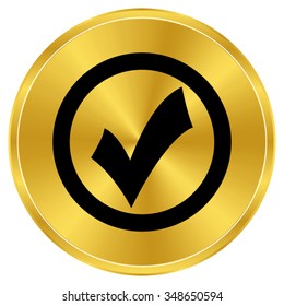 check mark - gold vector icon