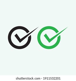 Marque los iconos de línea verde y negra. Ilustración vectorial. - Vector