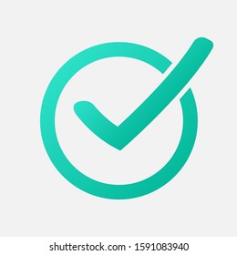 check mark green icon approved, access, accept, confirm. simple flat vector illustration eps10 isolated on white background