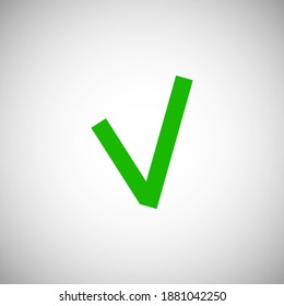 Check mark green icon on white background. Creative illustration concept symbol for web or mobile app