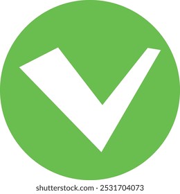 Check mark green icon. Tick symbol. Confirm sign