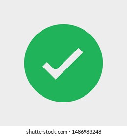 Check mark green line icons. Vector illustration. - Vector