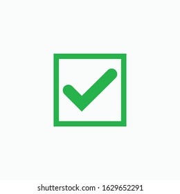 Check mark green line icons. Vector illustration. - Vector