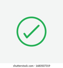 Check mark green line icons. Vector illustration. - Vector