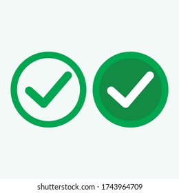 Marcar iconos de línea verde. Ilustración vectorial. - Vector