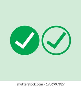 Marcar iconos de línea verde. Ilustración vectorial. - Vector