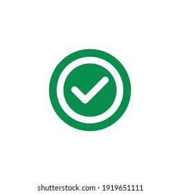 Check mark green line icons. Vector illustration. - Vector