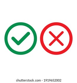 Check mark green line icons. Vector illustration. - Vector