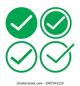 Marcar iconos de línea verde. Ilustración vectorial. - Vector